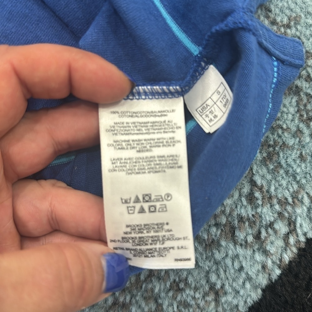 Brooks Brothers Blue Striped Polo Shirt. Sz Small - Picture 9 of 9